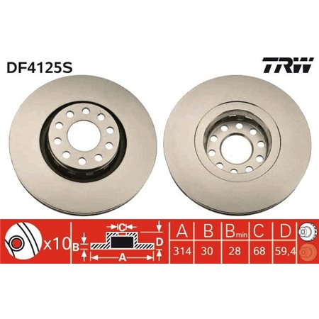 DF4125S Brake Disc TRW