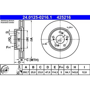 24.0125-0216.1 Тормозной диск ATE - Top1autovaruosad