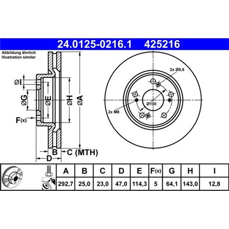 24.0125-0216.1 Brake Disc ATE