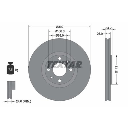 92168503 Brake Disc TEXTAR