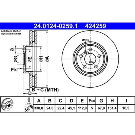 24.0124-0259.1 Brake Disc ATE