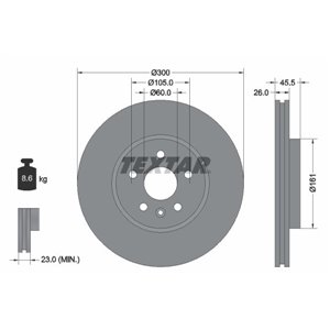 92243303  Brake disc TEXTAR 