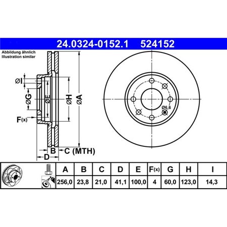 24.0324-0152.1 Brake Disc ATE