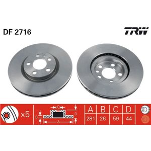 DF2716 Brake Disc TRW - Top1autovaruosad