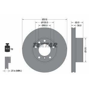 92304905 Brake Disc TEXTAR - Top1autovaruosad