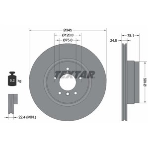 92161203 Тормозной диск TEXTAR - Top1autovaruosad