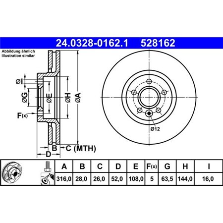 24.0328-0162.1 Тормозной диск ATE