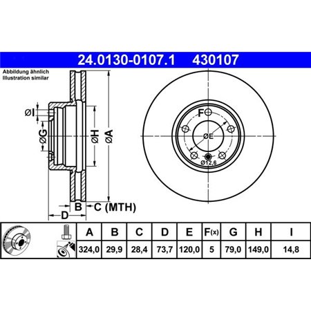 24.0130-0107.1 Bromsskiva ATE