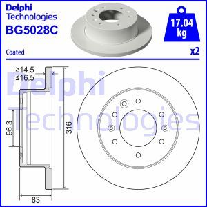 BG5028C Тормозной диск DELPHI     