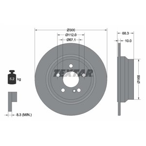 92115405 Brake Disc TEXTAR - Top1autovaruosad