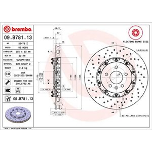 09 B781 13 Тормозной диск BREMBO      - Top1autovaruosad