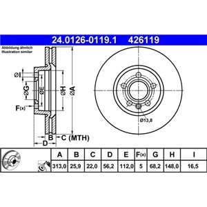 24.0126-0119.1 Тормозной диск ATE - Top1autovaruosad