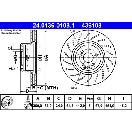 24.0136-0108.1 Bromsskiva ATE