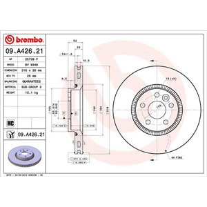 09.A426.21 Тормозной диск BREMBO     