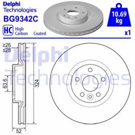 BG9342C Brake Disc DELPHI