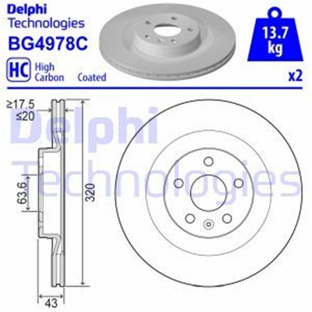 BG4978C Brake Disc DELPHI