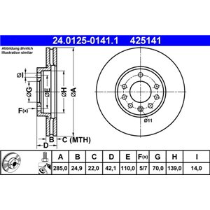 24.0125-0141.1 Тормозной диск ATE - Top1autovaruosad