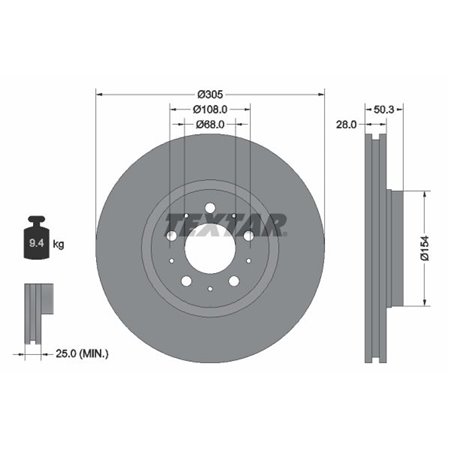 92100603 Brake Disc TEXTAR