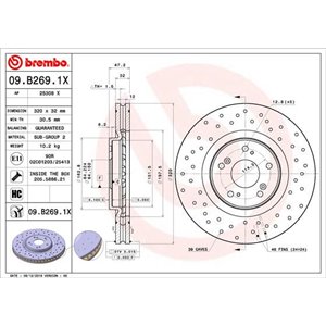 09.B269.1X  Brake disc BREMBO 