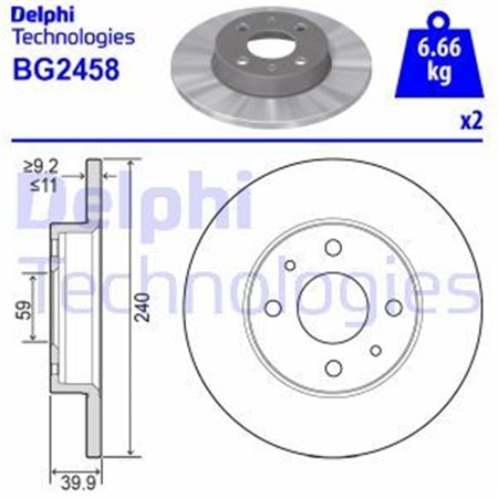 BG2458 Bromsskiva DELPHI