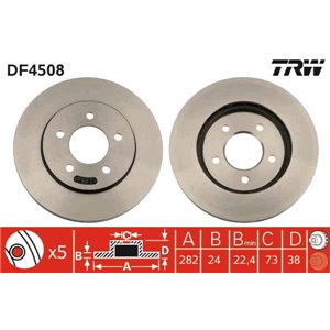 DF4508  Brake disc TRW 