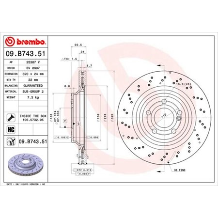 09.B743.51 Jarrulevy BREMBO