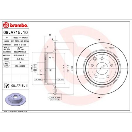 08.A715.11 Brake Disc BREMBO