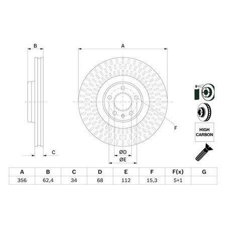 0 986 479 E39 Brake Disc BOSCH