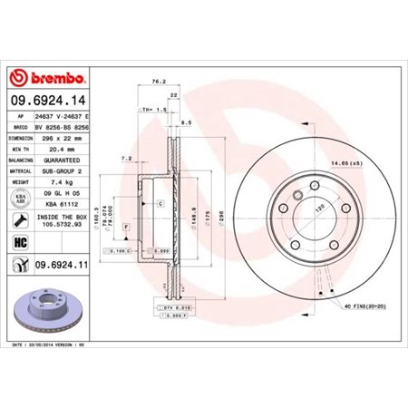 09.6924.11 Jarrulevy BREMBO