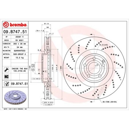 09.B747.51 Bromsskiva BREMBO