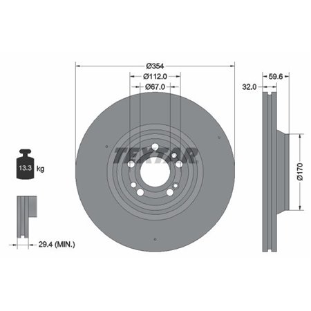 92306005  Brake disc TEXTAR 