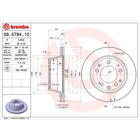 09.5784.10 Brake Disc BREMBO