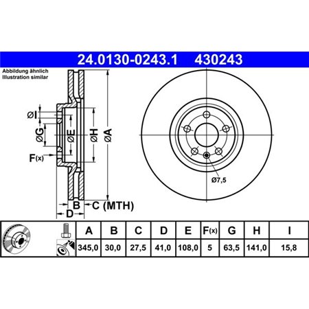 24.0130-0243.1 Brake Disc ATE