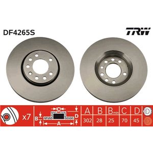 DF4265S  Brake disc TRW 