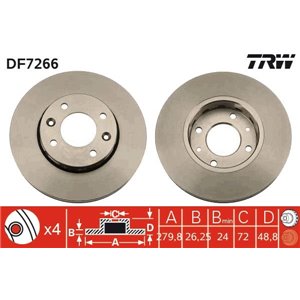 DF7266 Brake Disc TRW - Top1autovaruosad