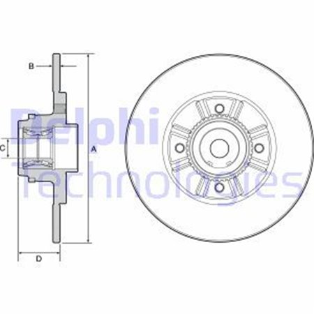 BG9114RS Brake Disc DELPHI