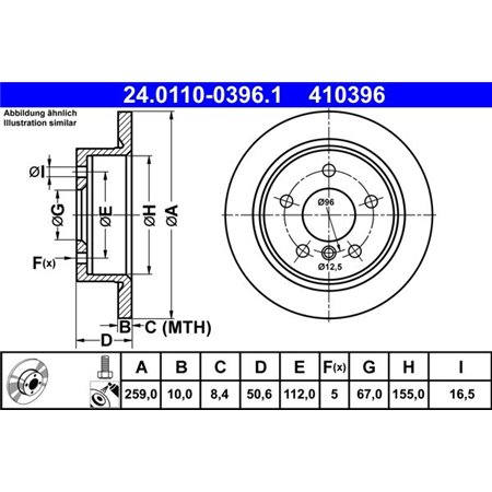 24.0110-0396.1 Bromsskiva ATE