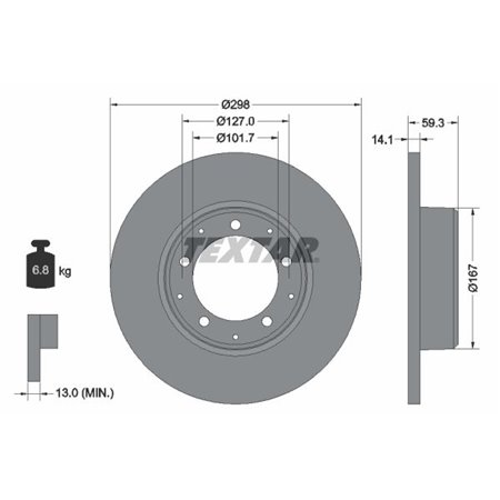 92230503  Brake disc TEXTAR 