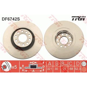 DF6742S Brake Disc TRW - Top1autovaruosad