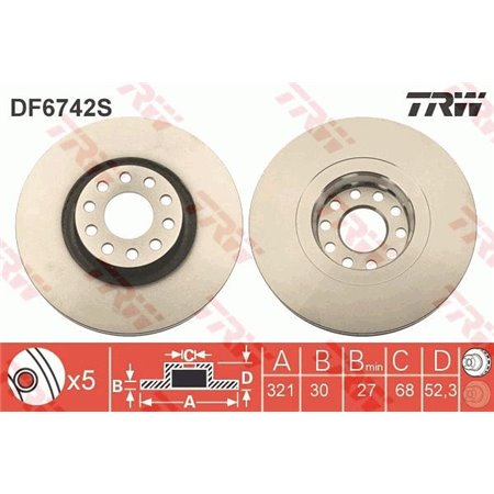 DF6742S Brake Disc TRW