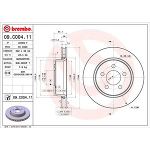 09.C004.11 Bromsskiva BREMBO - Top1autovaruosad