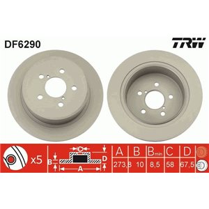 DF6290 Тормозной диск TRW - Top1autovaruosad