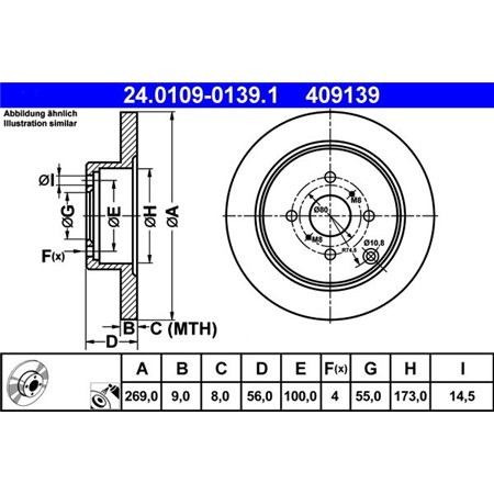 24.0109-0139.1 Bromsskiva ATE