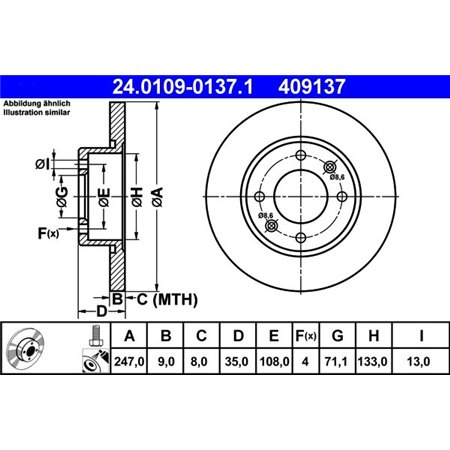 24.0109-0137.1 Brake Disc ATE