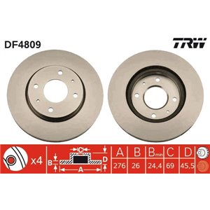 DF4809 Brake Disc TRW - Top1autovaruosad