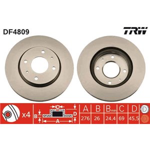 DF4809 Тормозной диск TRW      - Top1autovaruosad