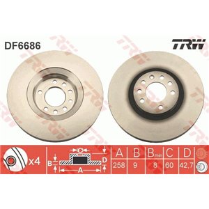 DF6686 Brake Disc TRW - Top1autovaruosad