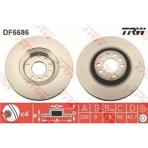 DF6686  Brake disc TRW 