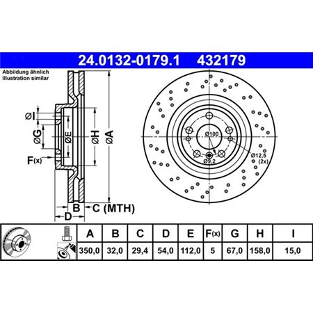 24.0132-0179.1 Тормозной диск ATE