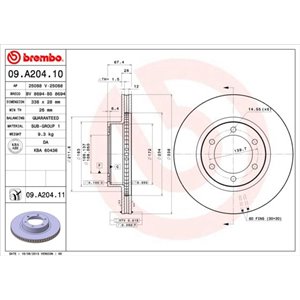 09.A204.11 Тормозной диск BREMBO     